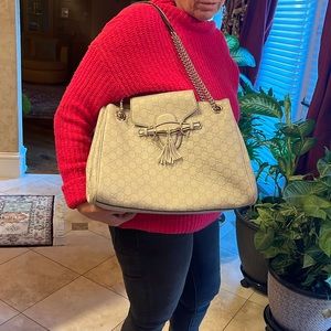 Discontinued Emily Gucci Guccissima Large Chain Shoulder Bag